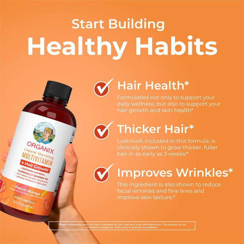 Liquid Morning Multivitamin + Hair Growth by Organix