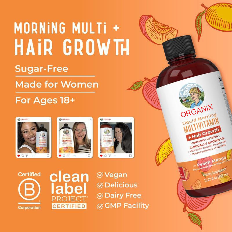 Liquid Morning Multivitamin + Hair Growth by Organix