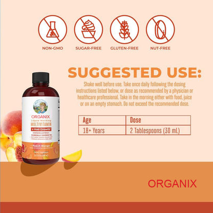 Liquid Morning Multivitamin + Hair Growth by Organix